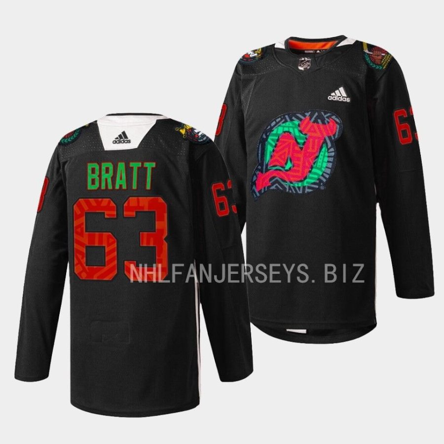 jesper bratt devils black 2023black history celebration warm up jersey