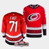 jesper fast hurricanes red 2022 23alternate 25th anniversary jersey