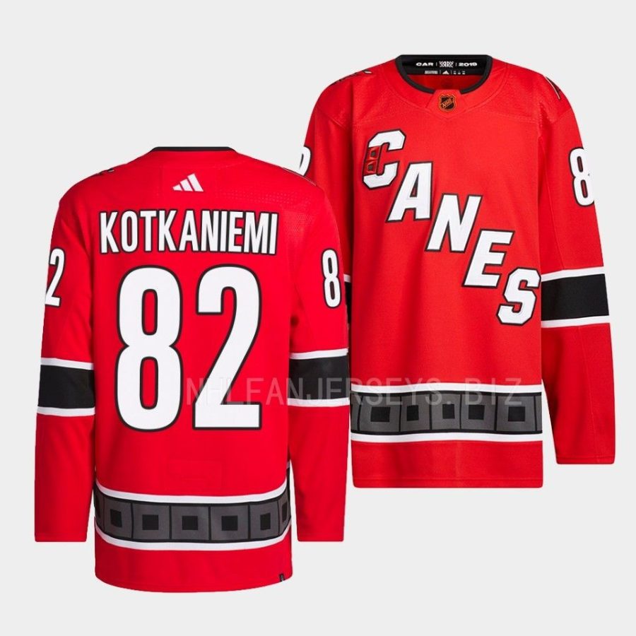 jesperi kotkaniemi hurricanes red 2022reverse retro 2.0 authentic primegreen jersey