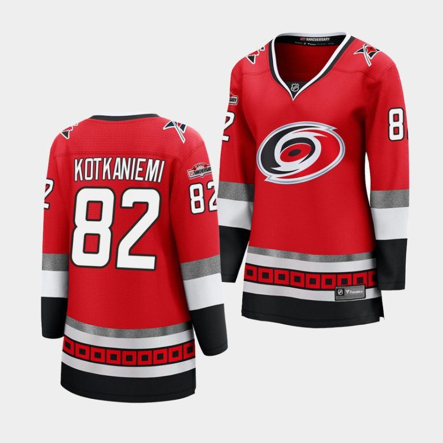 jesperi kotkaniemi hurricanes red 25th anniversary women jerseys