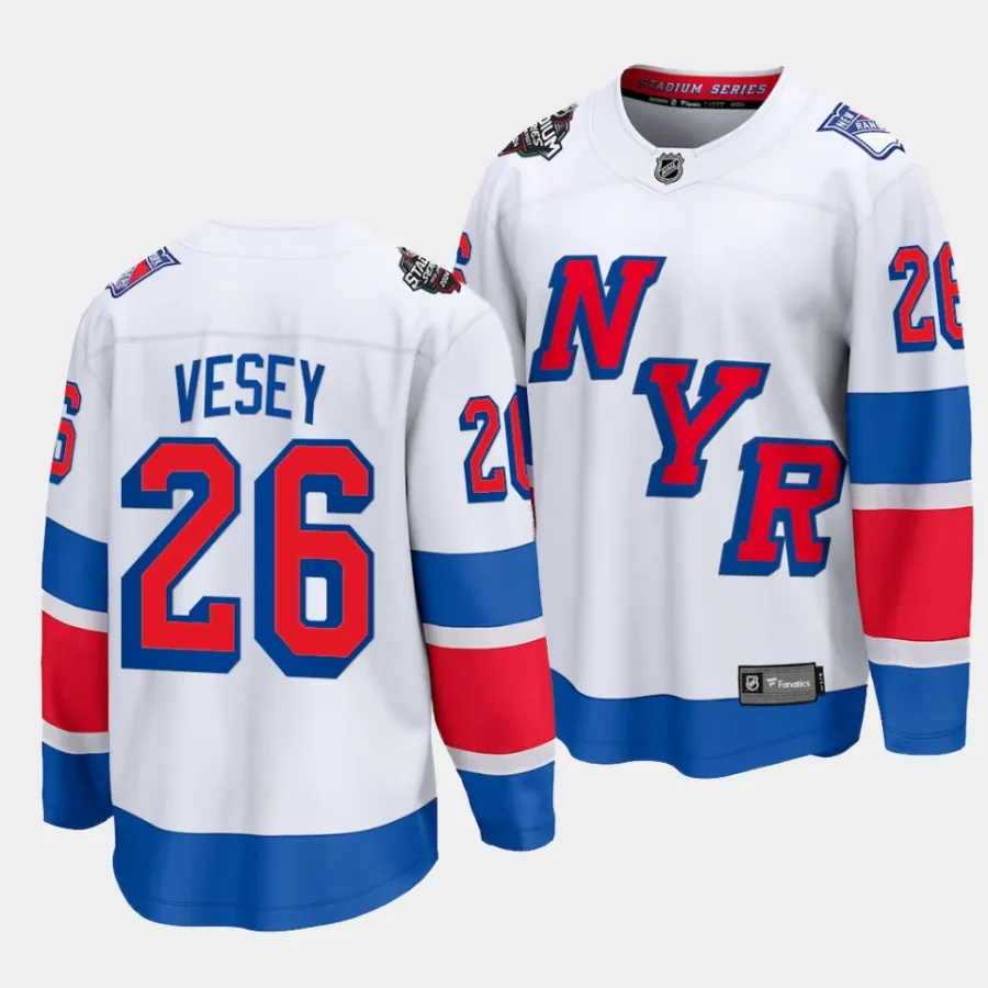 jimmy vesey rangers white 2024 nhl stadium series breakaway player jersey