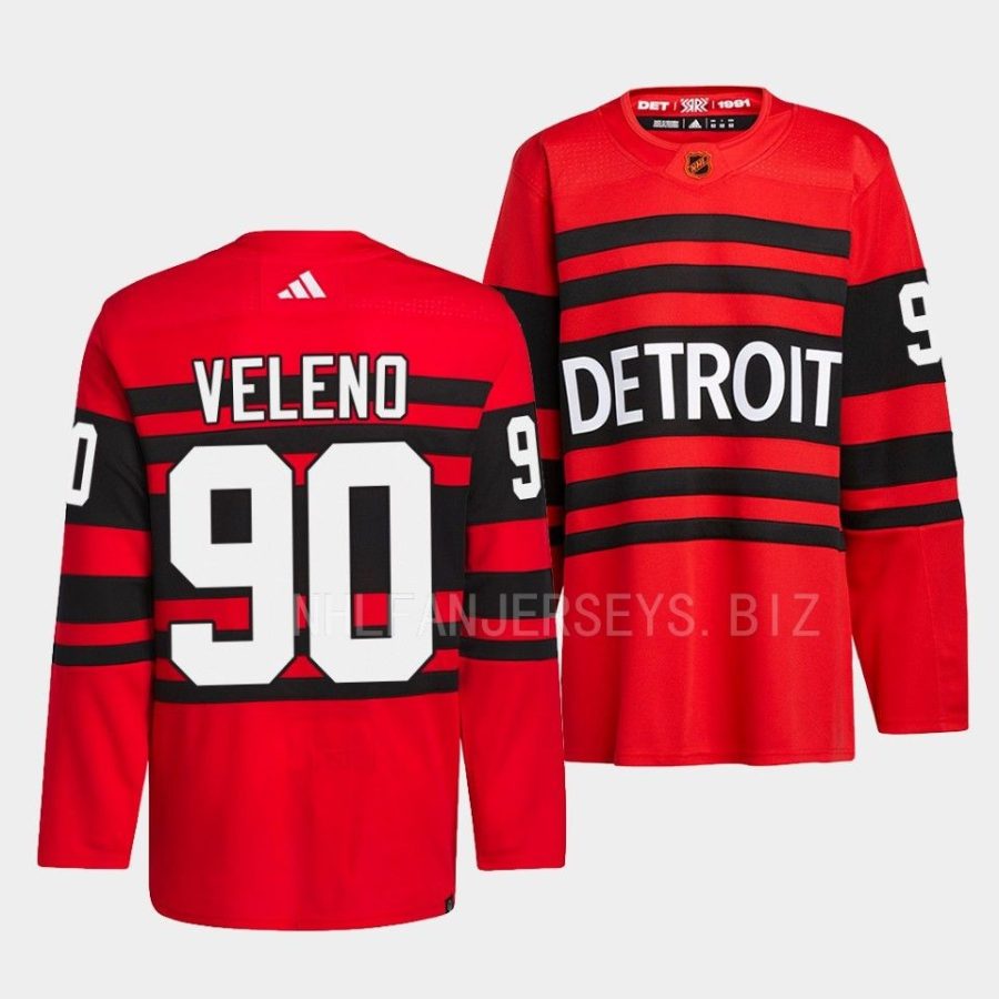 joe veleno red wings red 2022reverse retro 2.0 authentic pro jersey