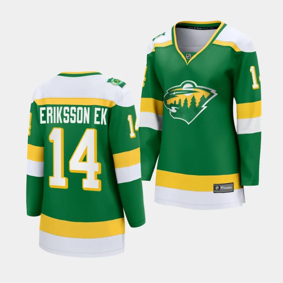 joel eriksson ek wild green alternate women jerseys