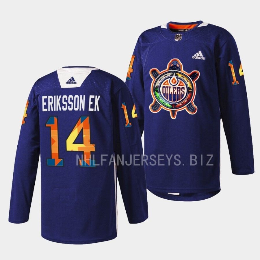 joel eriksson ek wild warmup 2022indigenous celebration night navy jersey