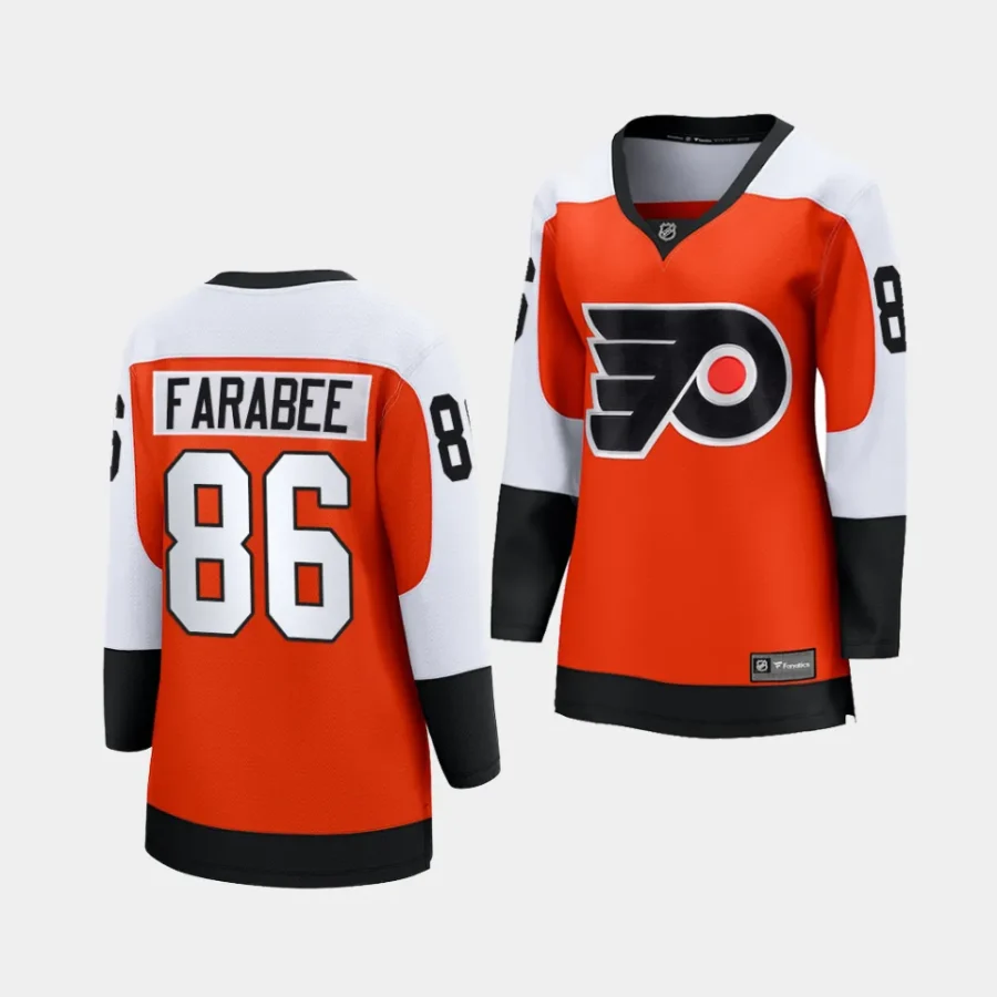 joel farabee flyers burnt orange home women jerseys