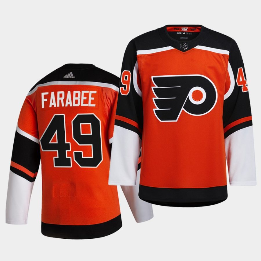 joel farabee flyers orange 2021 reverse retro special edition authentic jersey