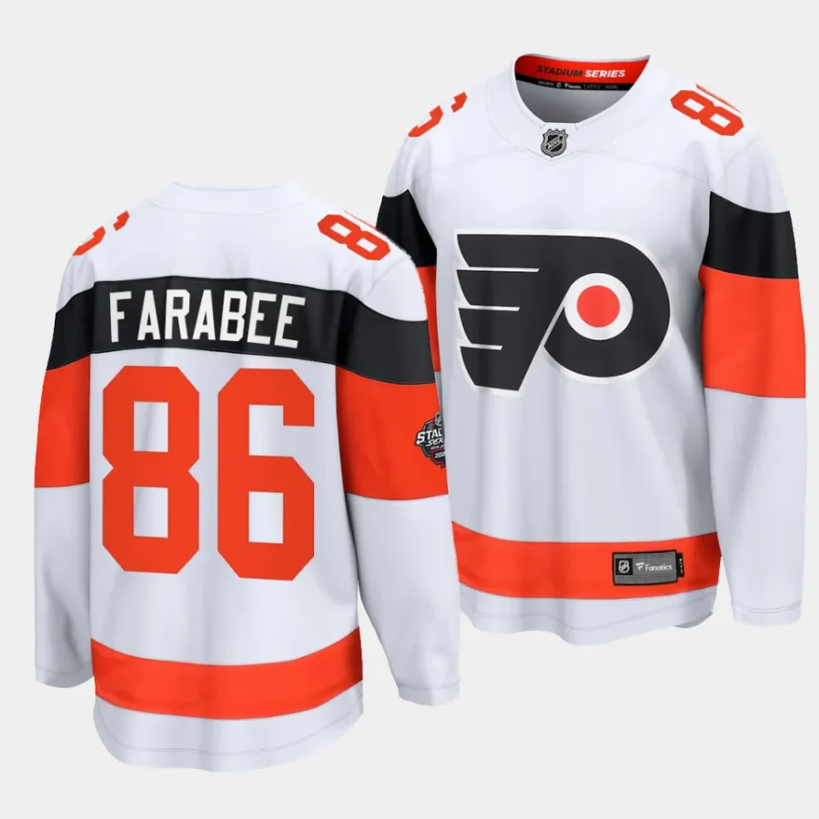 joel farabee flyers white 2024 nhl stadium series breakaway player jersey