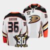 john gibson ducks white 2023 2430th anniversary away jersey