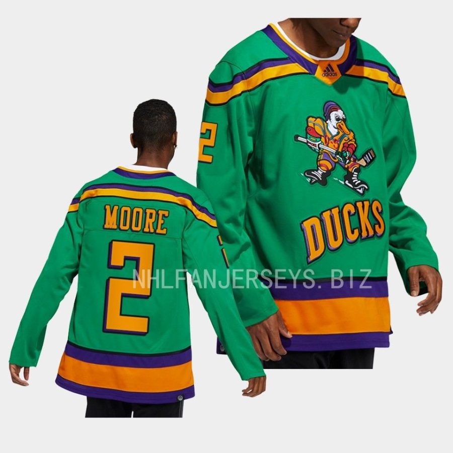 john moore ducks green mighty ducks authentic jersey