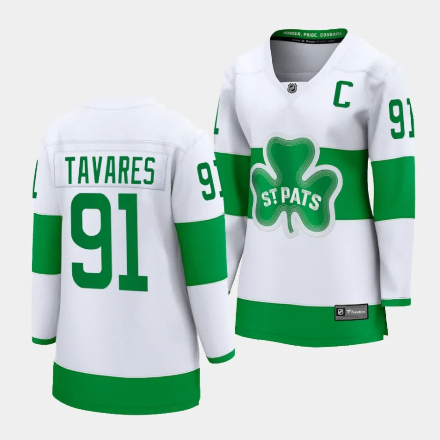 john tavares maple leafs white 2024 st. patricks alternate premier womenjersey