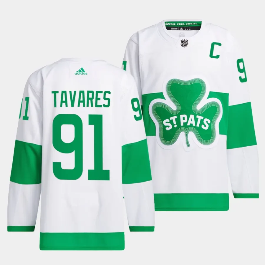 john tavares maple leafs white 2024 st. patricks alternate primegreen authentic jersey