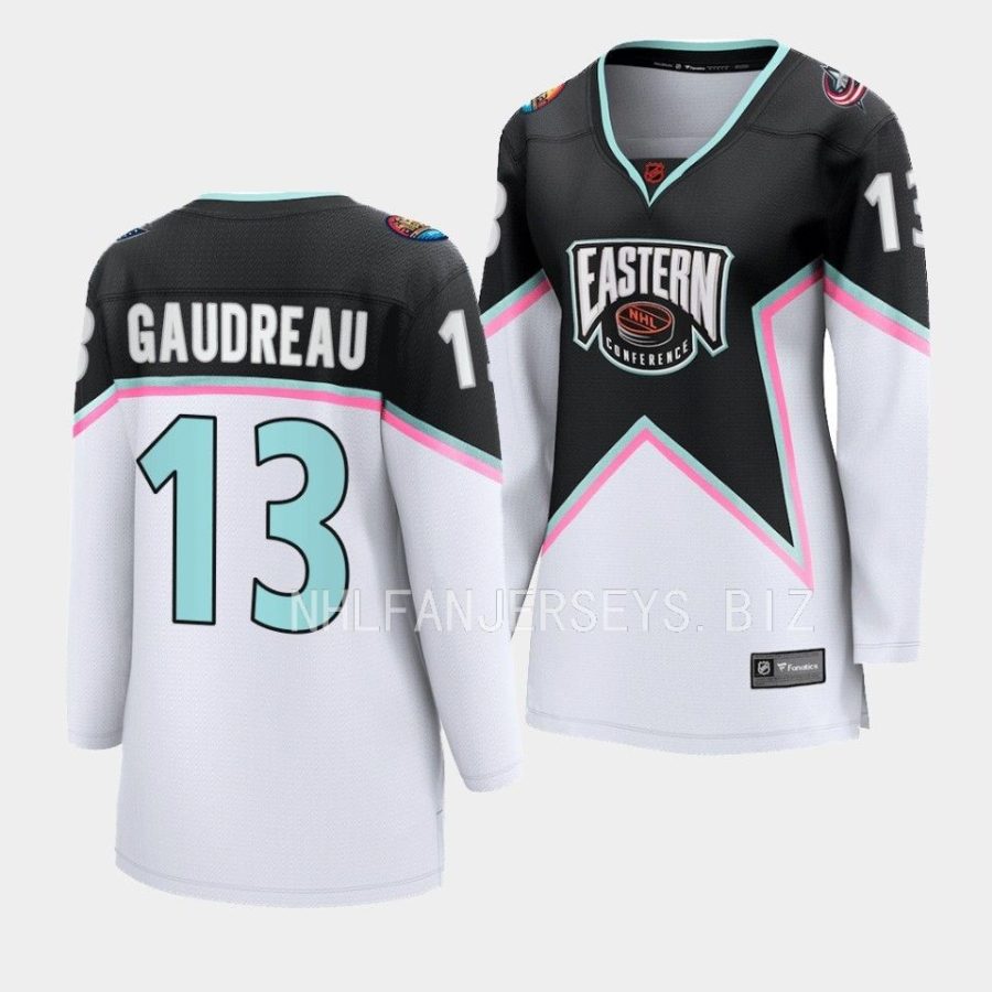 johnny gaudreau blue jackets black 2023 nhl all star eastern conference womenjersey