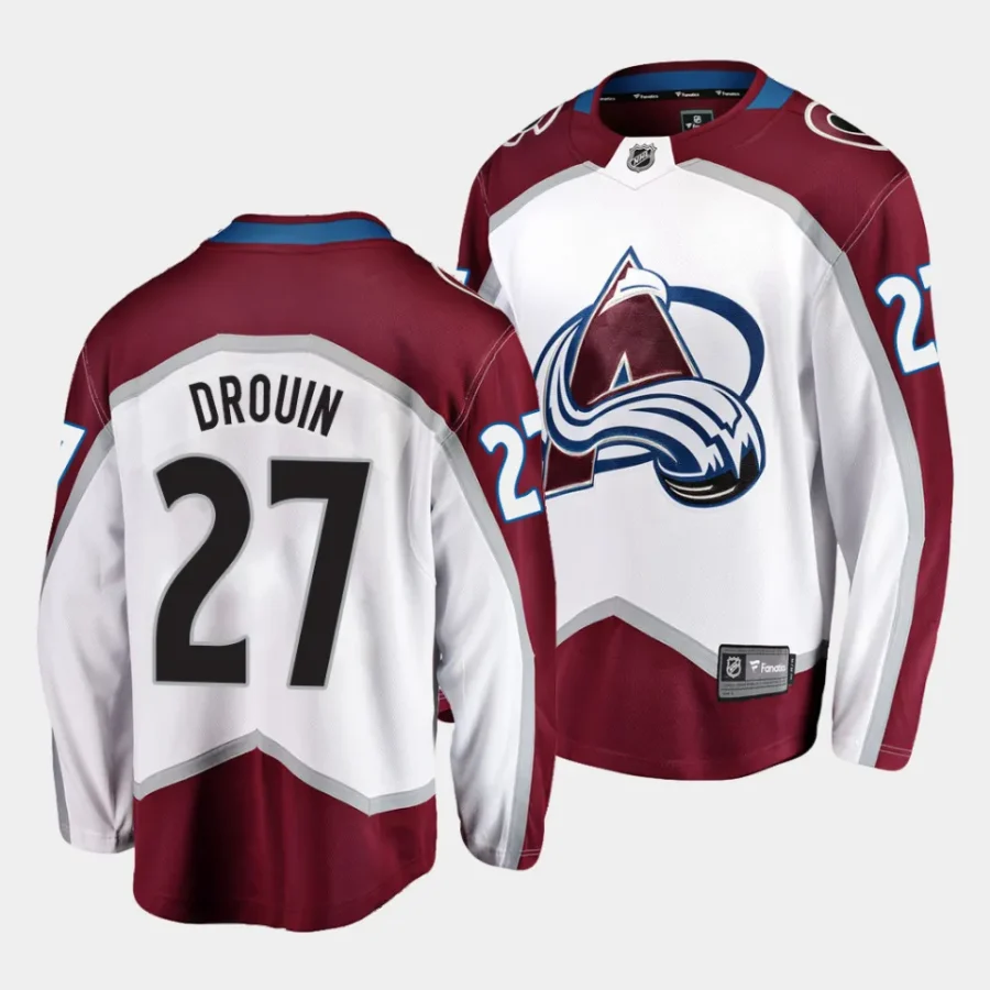 jonathan drouin avalanche white away breakaway player jersey