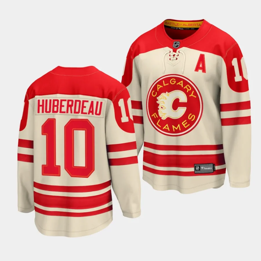 jonathan huberdeau flames cream 2023 nhl heritage classic premier jersey