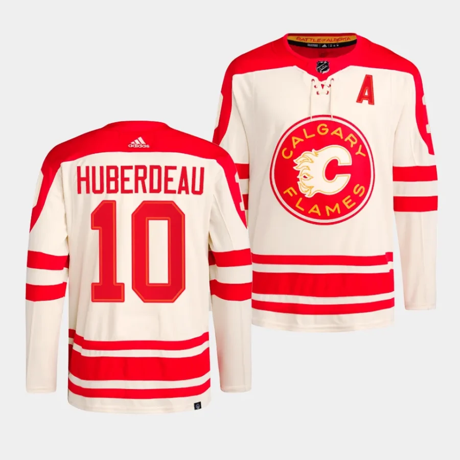 jonathan huberdeau flames cream 2023 nhl heritage classic primegreen authentic playerjersey