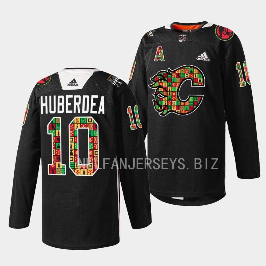 jonathan huberdeau flames jarome iginla 2023black history month black jersey