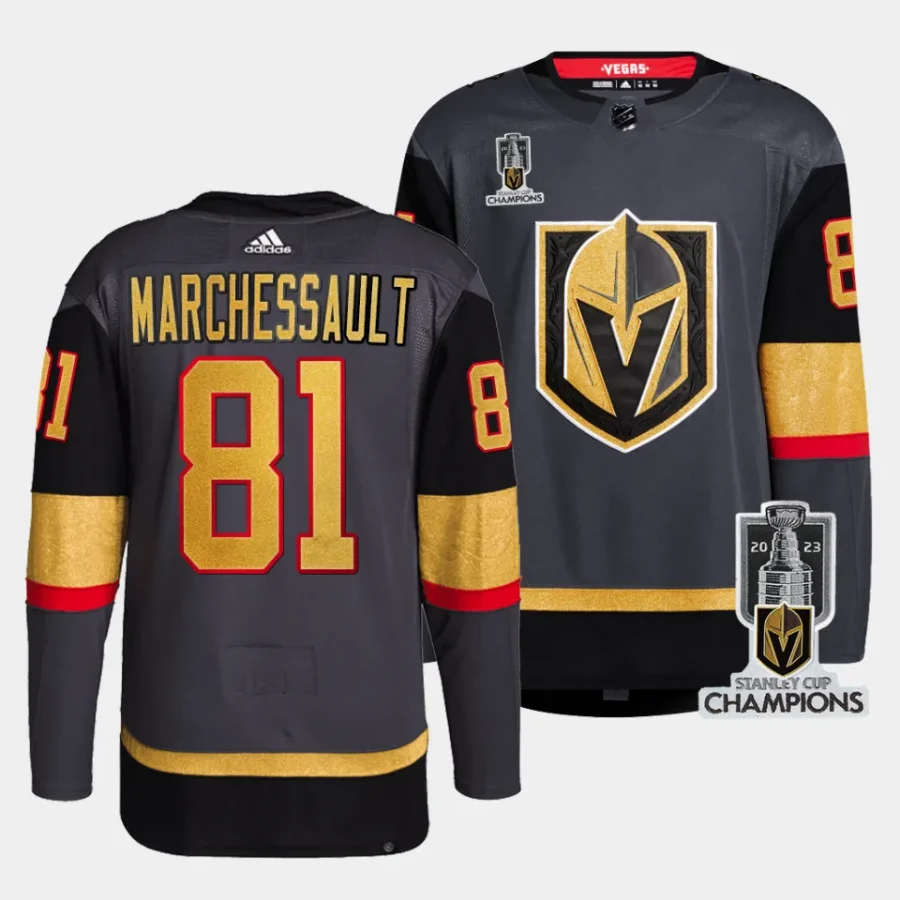 jonathan marchessault vgk 2023 stanley cup champions gray authentic alternate men jersey