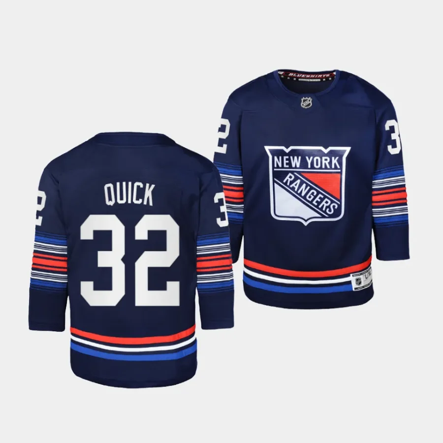 jonathan quick rangers 2023 24alternate youth navypremier third jersey