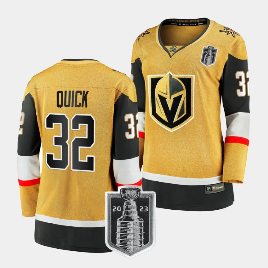 jonathan quick vgk gold 2023 stanley cup final women jerseys