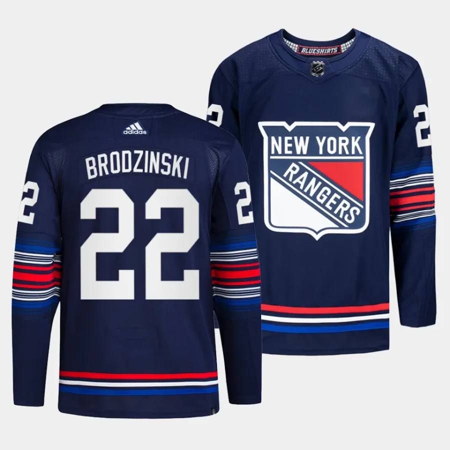 jonny brodzinski rangers navy 2023 24alternate authentic third jersey