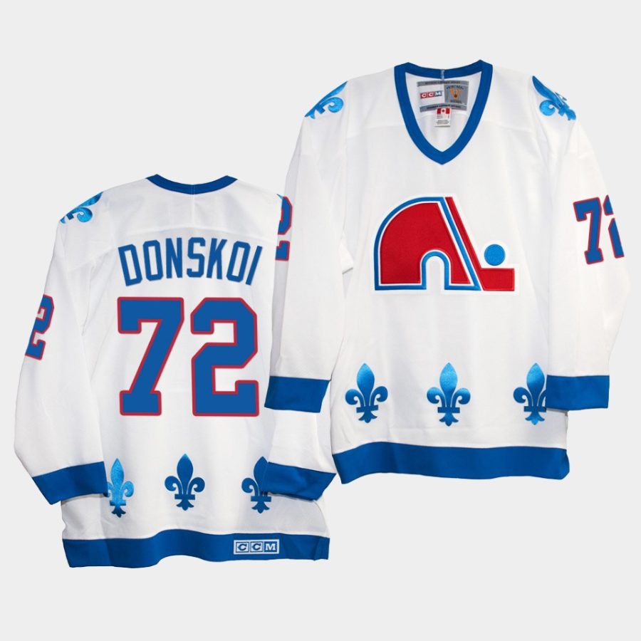 joonas donskoi quebec nordiques heritage vintage replica white jersey