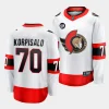 joonas korpisalo senators white away breakaway player jersey