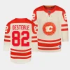 jordan oesterle flames 2023 nhl heritage classic youth cream jersey