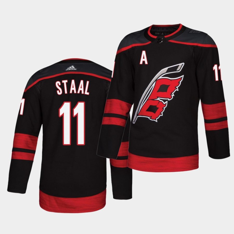 jordan staal hurricanes black alternate authentic jersey