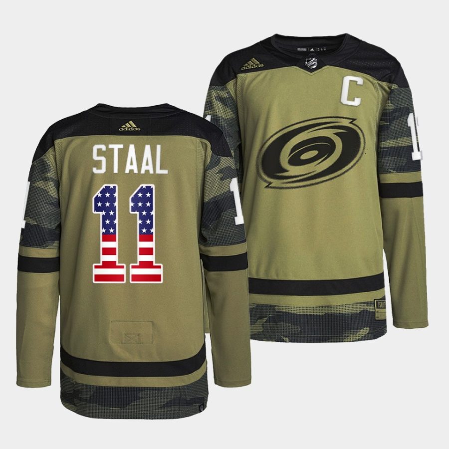 jordan staal hurricanes camo 2023military appreciation warmup jersey