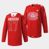 josh anderson canadiens red 2023indigenous celebration night warmup jersey