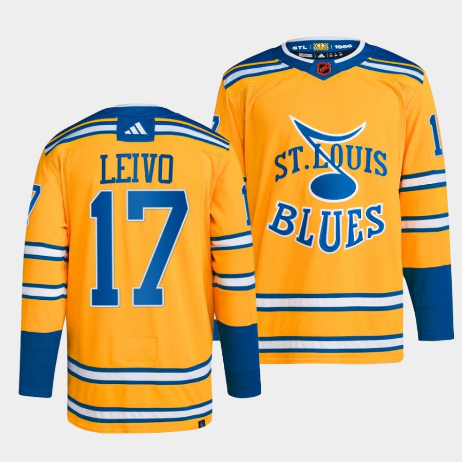 josh leivo blues yellow 2022reverse retro 2.0 authentic primegreen jersey