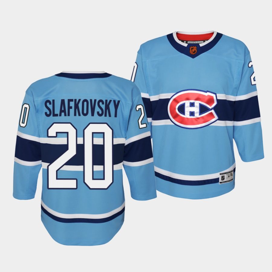 juraj slafkovsky canadiens 2022special edition 2.0 youth blue jersey