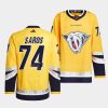 juuse saros predators yellow 2022reverse retro 2.0 authentic primegreen jersey