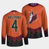 juuso valimaki coyotes orange 2022reverse retro 2.0 authentic primegreen jersey