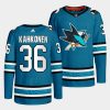 kaapo kahkonen sharks teal 2022 23home primegreen authentic jersey