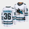 kaapo kahkonen sharks white away the evolve jersey