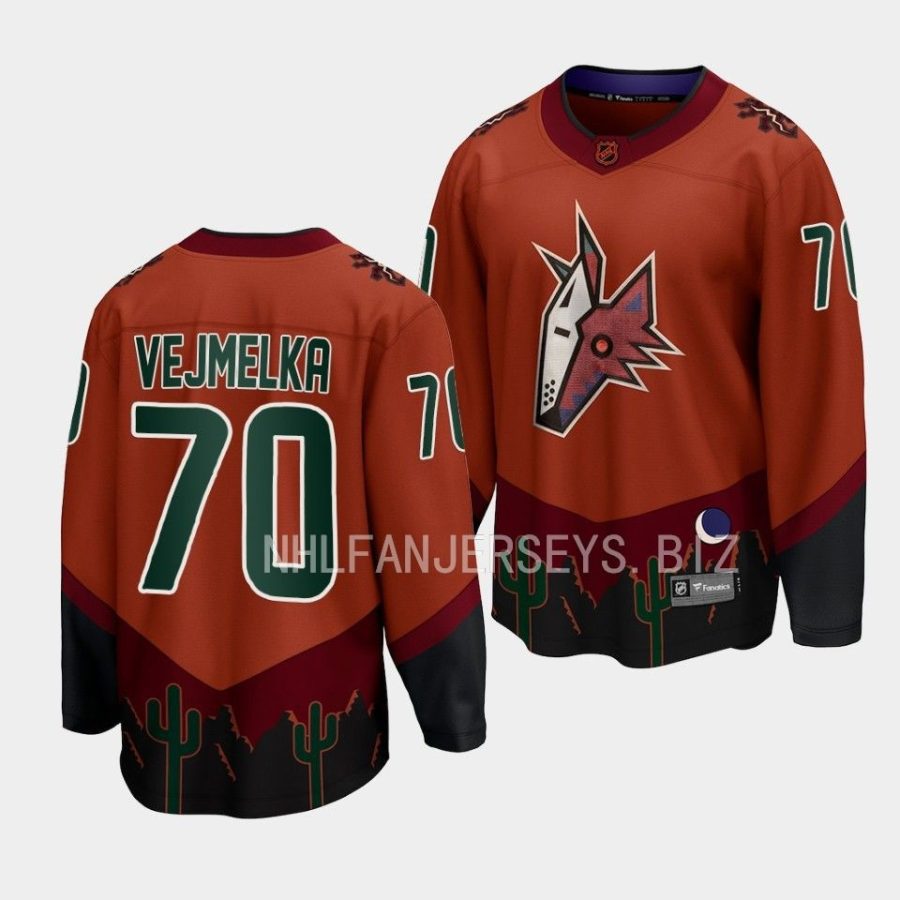 karel vejmelka coyotes orange 2022special edition 2.0 breakaway player jersey