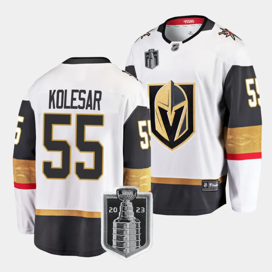 keegan kolesar vgk white 2023 stanley cup final away jersey