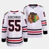 kevin korchinski blackhawks white away primegreen jersey