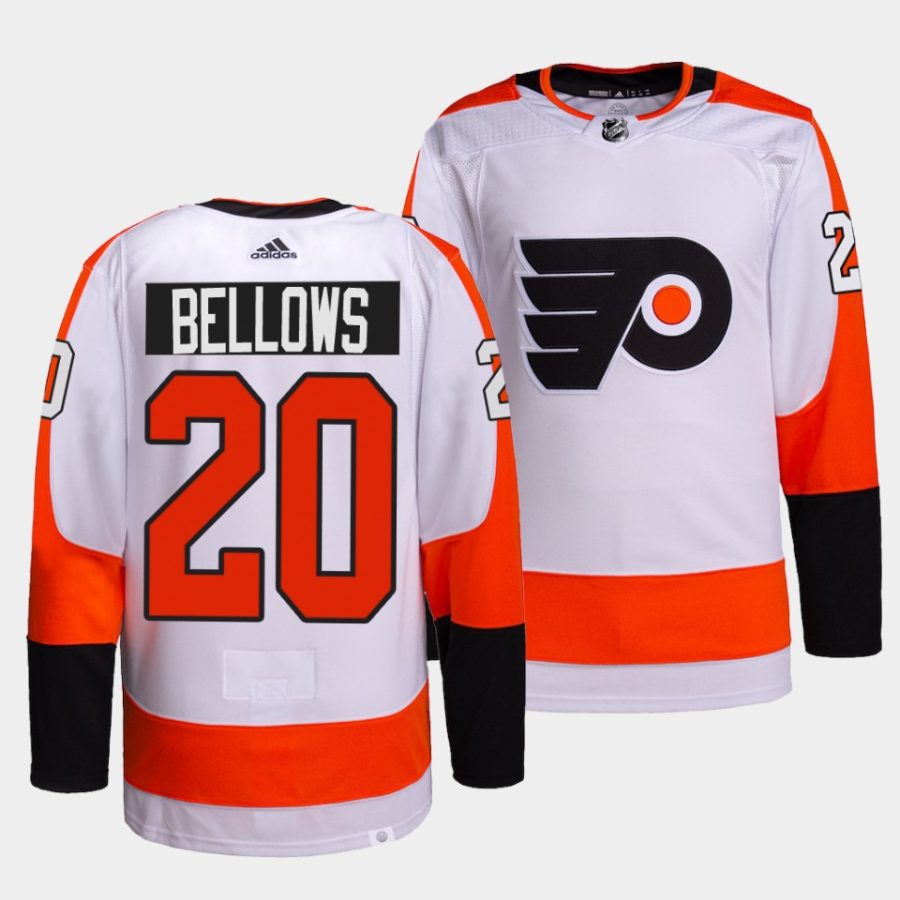 kieffer bellows flyers white away authentic primegreen jersey