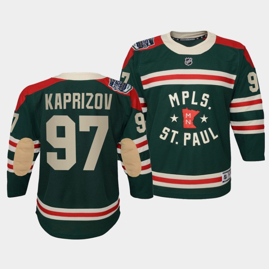 kirill kaprizov wild 2022 winter classic youth green jersey