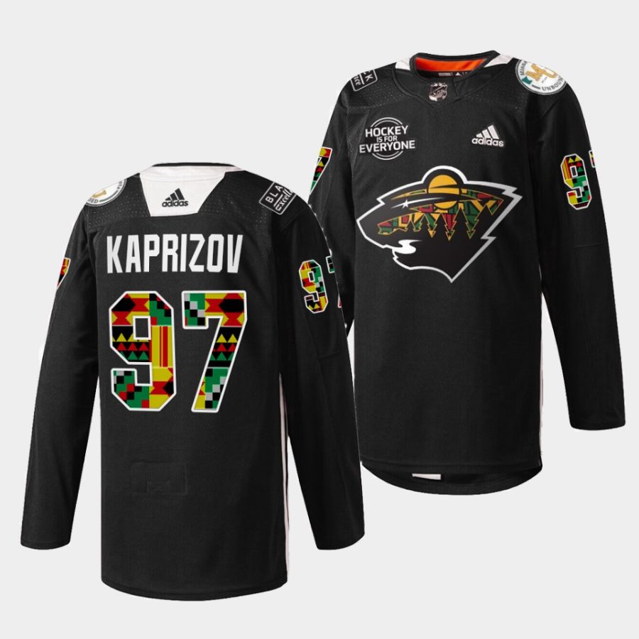 kirill kaprizov wild practice 2022 black history month black jersey