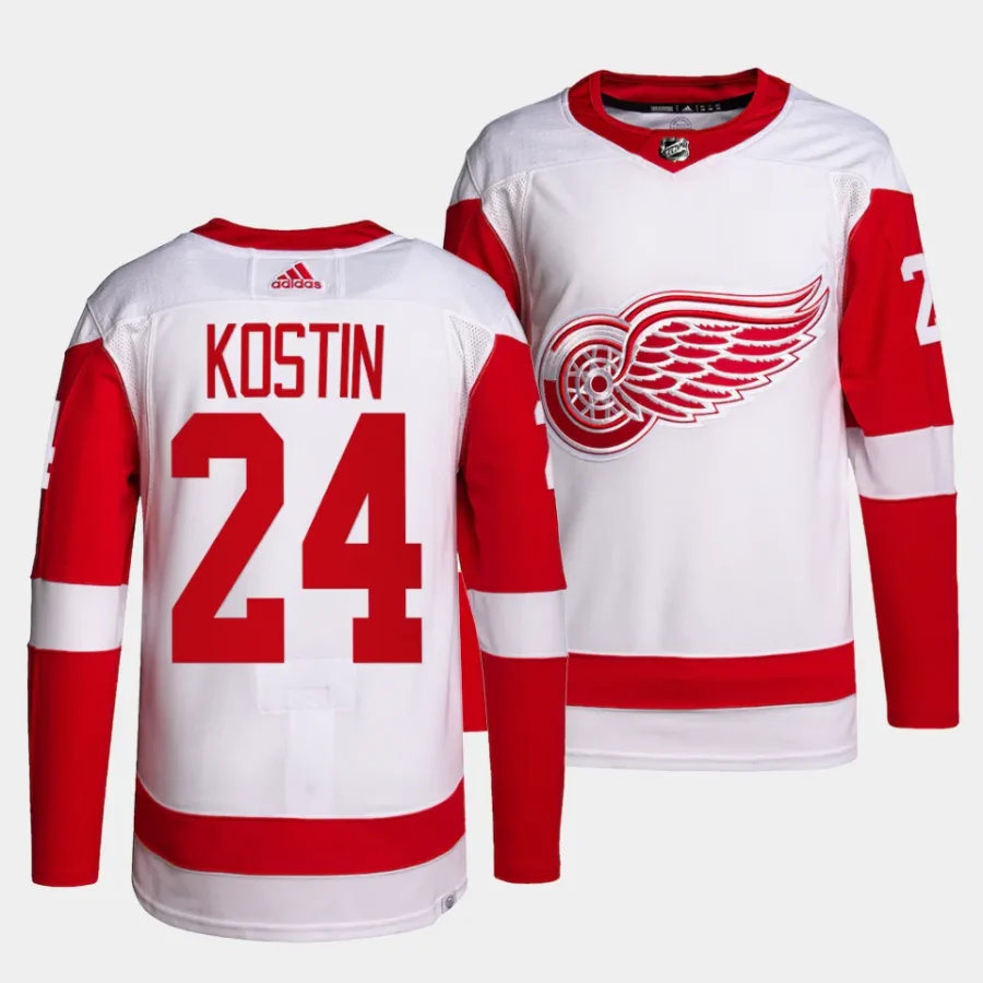 klim kostin red wings white away authentic pro jersey 0