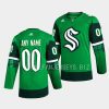 kraken custom primegreen authentic green 2023 st. patricks day jersey