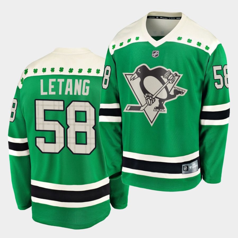 kris letang penguins 2020 st. patricks day green jersey 0