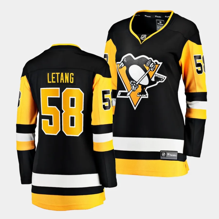 kris letang penguins black home women jerseys