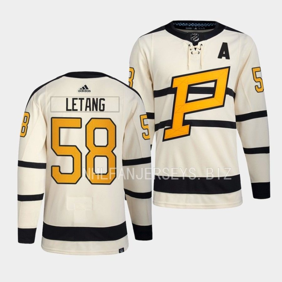 kris letang penguins cream 2023 winter classic primegreen jersey