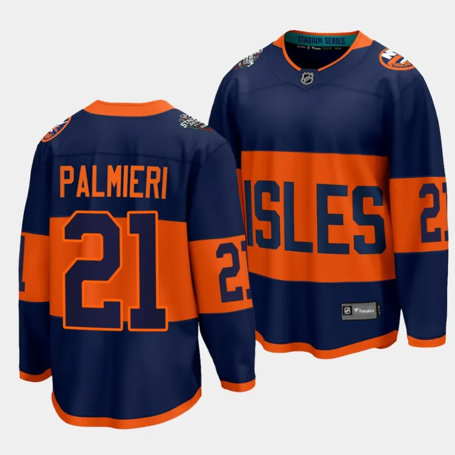 kyle palmieri islanders navy 2024 nhl stadium series breakaway player jersey