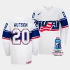 lane hutson usa 2023 iihf world championship home white jersey