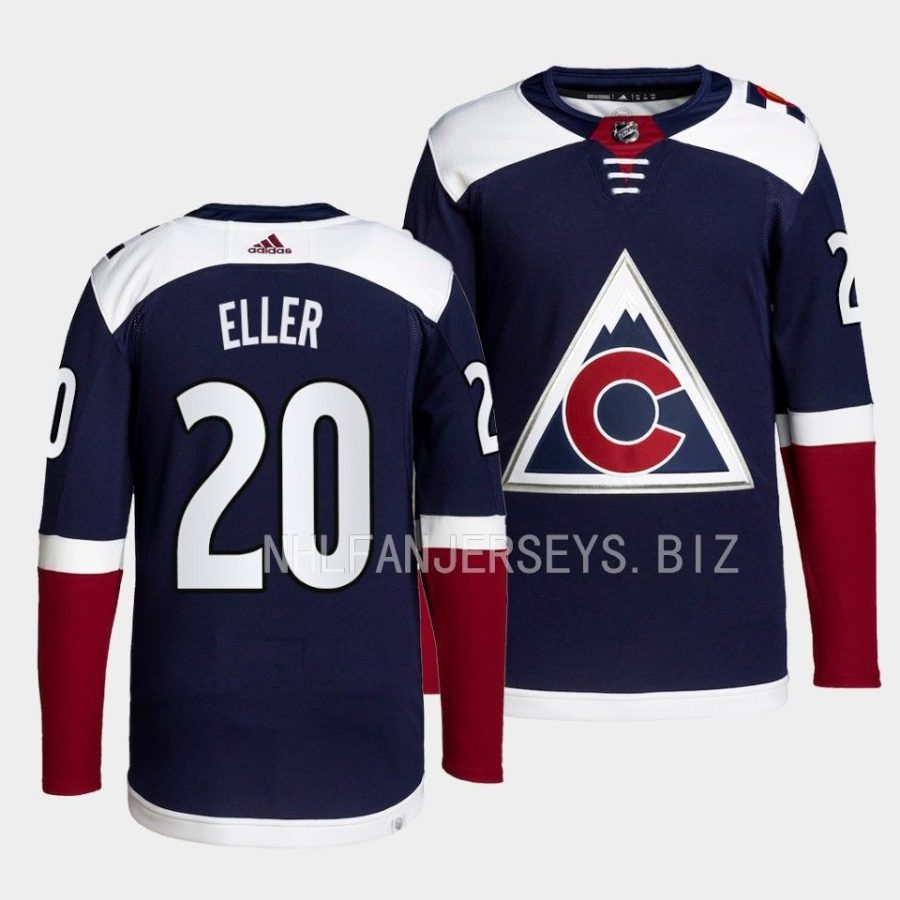 lars eller avalanche navy 2022 23authentic primegreen alternate jersey